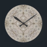 Art Deco Glamourous Great Gatsby Rhinestone Lace Round Clock<br><div class="desc">Art Deco Glamourous Great Gatsby Rhinestone Lace home accessories , retro lace art deco fashion accessories. great gatsby themed gifts for fashionista. Elegant great gatsby wedding favours and art deco wedding favour ideas. No embellishments have been added to design. Image is printed flat. It can be personalised with your name...</div>