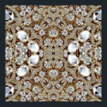 Art Deco Glamourous Vintage Fashion Beige Gold Poster<br><div class="desc">Art Deco Glamourous Vintage Fashion Beige Gold home decorations,  The rhinestone design details are simulated in the artwork. 
No actual rhinestones will be used in the making of this product.</div>