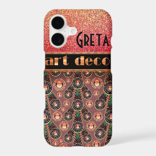 Art deco glitter gold pink pattern