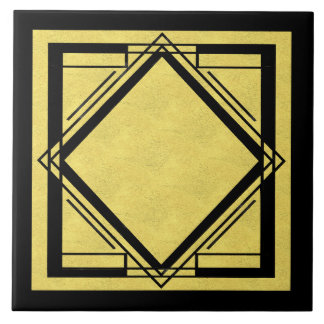 Art Deco Gold and Black design 2 Ceramic Tile