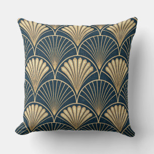 Art Deco Gold And Navy  Cushion