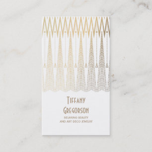 Art Deco Gold and White Gatsby Vintage Chic Business Card