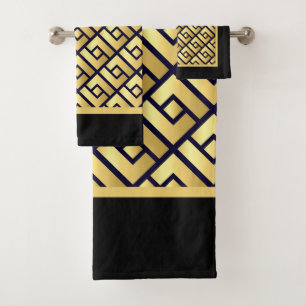 Art Deco Gold Bath Towel Set