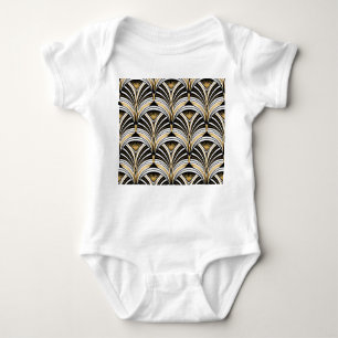 Art Deco Gold Black Elegance: Roaring Twenties Baby Bodysuit