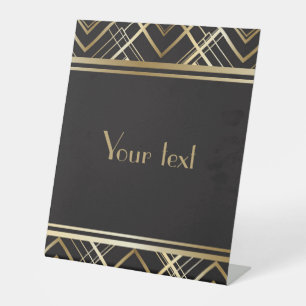 Art Deco,gold,black,gatsby,1920’s,vintage,elegant, Pedestal Sign