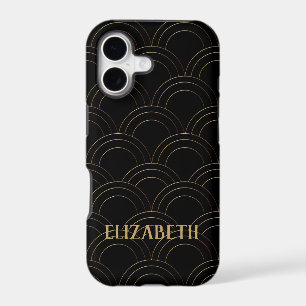 Art Deco Gold Black Name Personalised