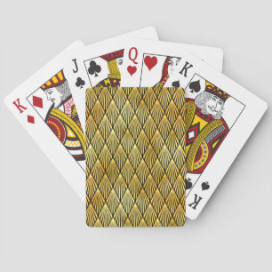 Art Deco Gold & Black Sunburst Pattern Playing Cards