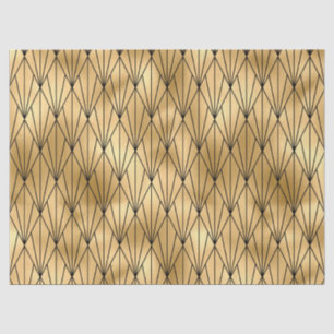 Art deco gold black tiled pattern tissue paper