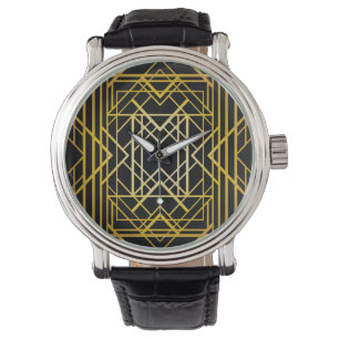 art deco,gold,black,vintage,retro,elegant,chic,tre watch
