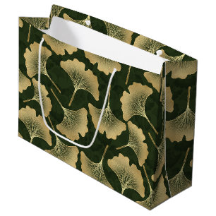 Art Deco Gold Botanical Pattern Large Gift Bag