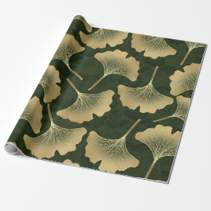 Art Deco Gold Botanical Pattern Wrapping Paper