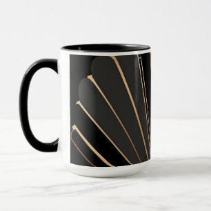Art Deco Gold Fan Geometric Elegance Mug