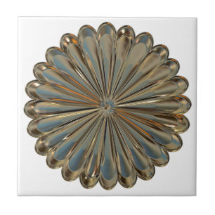 Art deco gold fan shell design ceramic tile