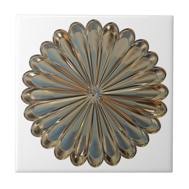Art deco gold fan shell design ceramic tile (Front)
