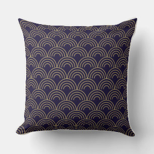 Art Deco Gold Fans Seamless Pattern Cushion