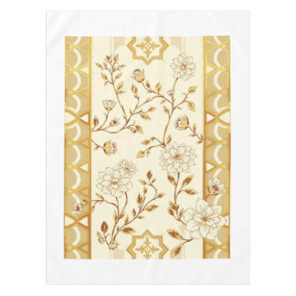 Art Deco Gold Floral Lattice Tablecloth