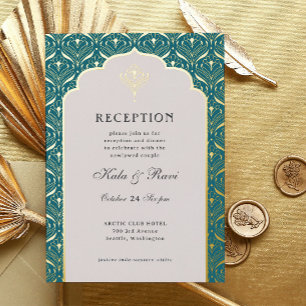 Art Deco Gold Floral Lotus Wedding Reception