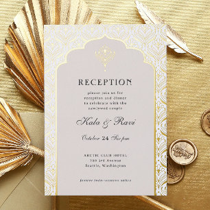 Art Deco Gold Floral Lotus Wedding Reception