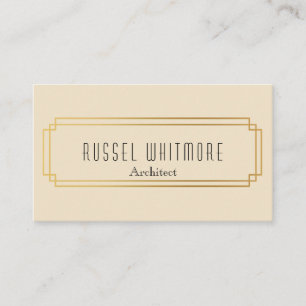 Art deco gold frame business card