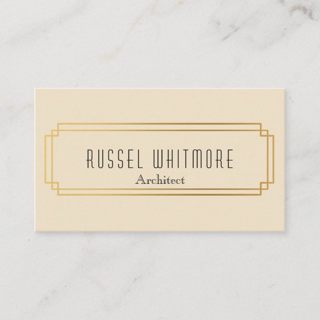 Art deco gold frame business card (Front)
