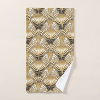 Art Deco gold ivory pattern Hand Towel