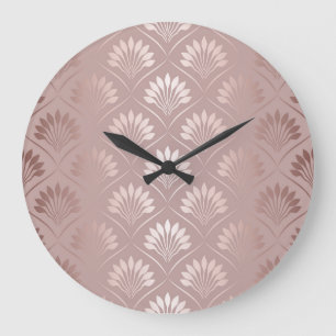 Art Deco: Gold Lattice Elegance. Large Clock