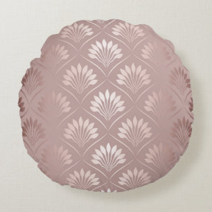 Art Deco: Gold Lattice Elegance. Round Cushion