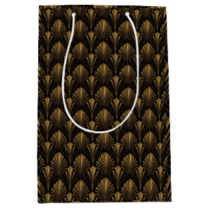 Art Deco Gold Pattern — Elegant Vintage Geometric  Medium Gift Bag