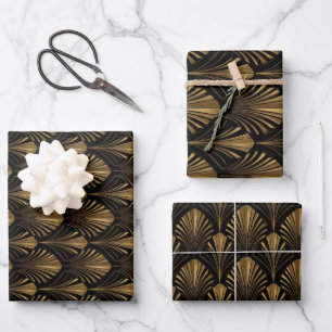 Art Deco Gold Pattern — Elegant Vintage Geometric Wrapping Paper Sheet