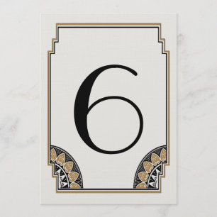 Art Deco Gold Posh Table Number 6