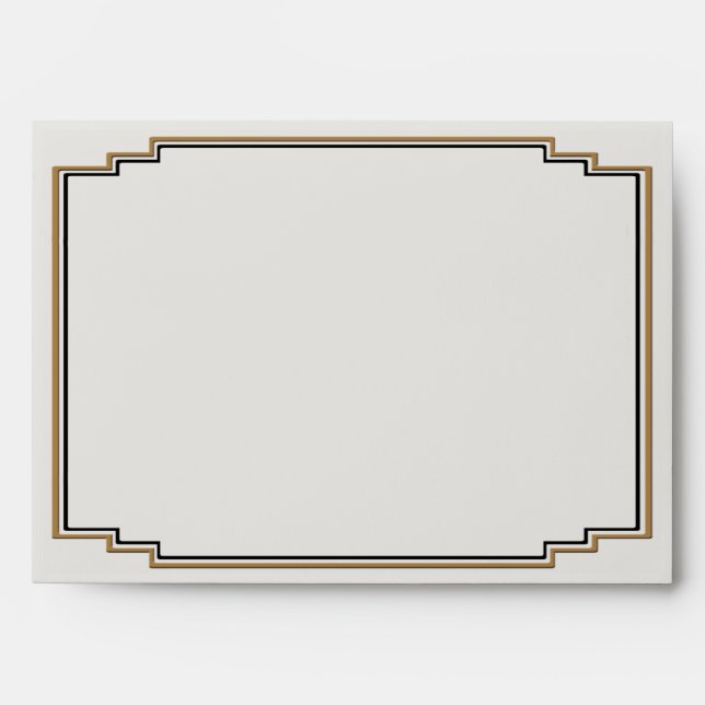 Art Deco Gold Posh Wedding Envelope (Front)