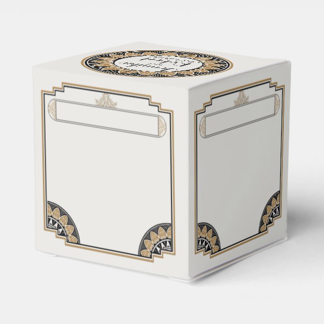 Art Deco Gold Posh Wedding Favour Box (Back Side)