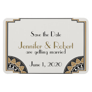 Art Deco Gold Posh Wedding Save the Date Magnet