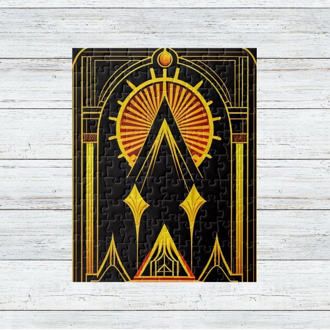 Art Deco Gold Red Black Artwork Jigsaw Puzzle (Creator Uploaded)