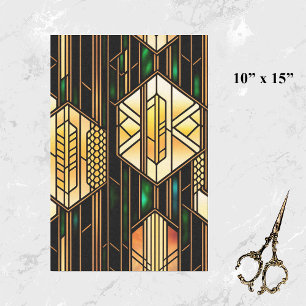 Art Deco Gold Stained Glass Artwork Small Tissue Paper