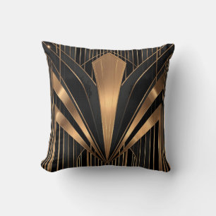 Art Deco Gold Sunburst Luxury Geometry Cushion