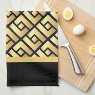 Art Deco Gold Tea Towel