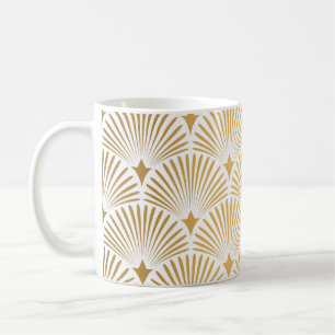 Art Deco: Gold-White Elegance. Coffee Mug
