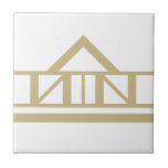 Art Deco Gold White Simple Geometric Border 02 Ceramic Tile<br><div class="desc">Chic faux gold and white art deco style simple triangle geometric detail ornament decorative border ceramic tile with lines. Please note that gold in this design is a flat beige yellow colour print and is not an actual gold colour or foil. Chic and original design, perfect for modern or art...</div>