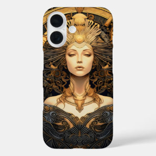 Art Deco Gold Woman iPhone 16 Case