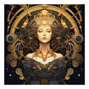 Art Deco Gold Woman Photo Print