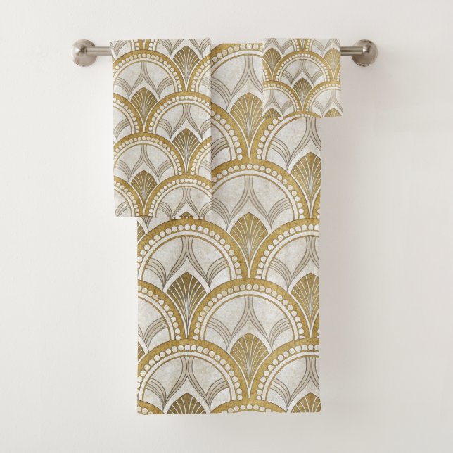 Art Deco Golden Arch Bath Towel Set (Insitu)