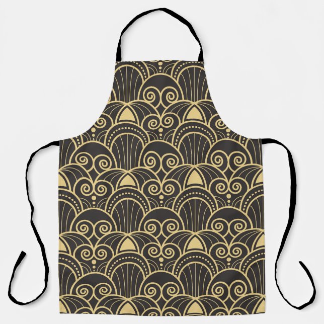 Art Deco: Golden Geometric Tiles. Apron (Front)