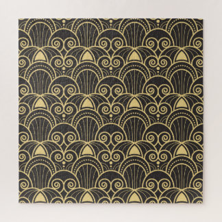 Art Deco: Golden Geometric Tiles. Jigsaw Puzzle
