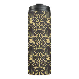 Art Deco: Golden Geometric Tiles. Thermal Tumbler