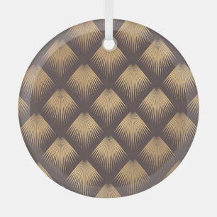 Art Deco Golden: Minimalistic Seamless Glass Tree Decoration