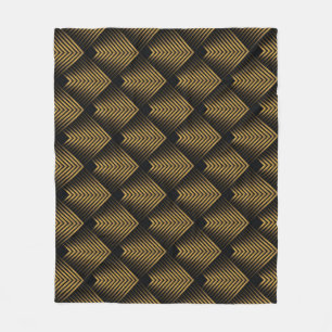 Art Deco: Golden Squares, Corner Wallpaper. Fleece Blanket