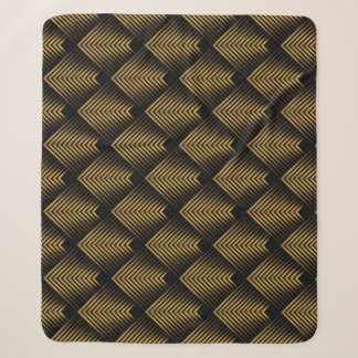 Art Deco: Golden Squares, Corner Wallpaper. Sherpa Blanket