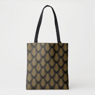 Art Deco: Golden Squares, Corner Wallpaper. Tote Bag