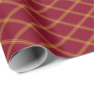 Art Deco Goldenrod Diamonds on Burgundy Wrapping Paper